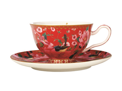 cup/saucer silk red