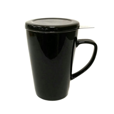 mug/infuser with lid simplicity black