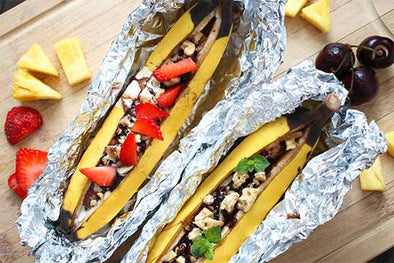 Campfire Banana Boats with Tea-Infused Chocolate