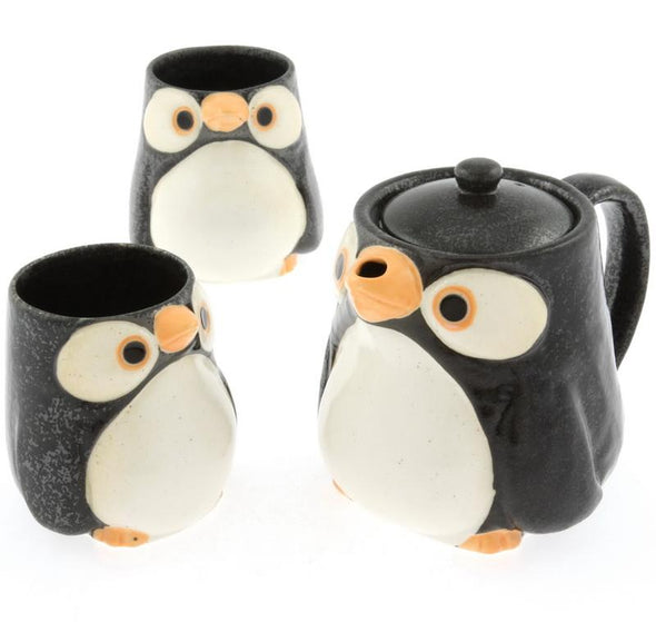 teapot penguin japanese pottery