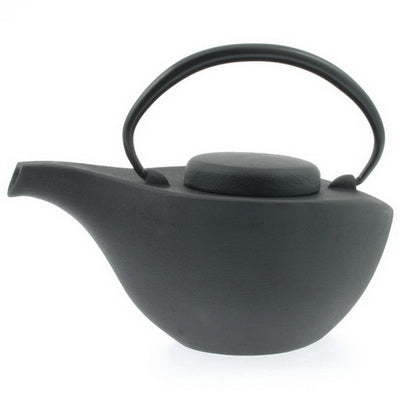 teapot cast iron black matte hikifune