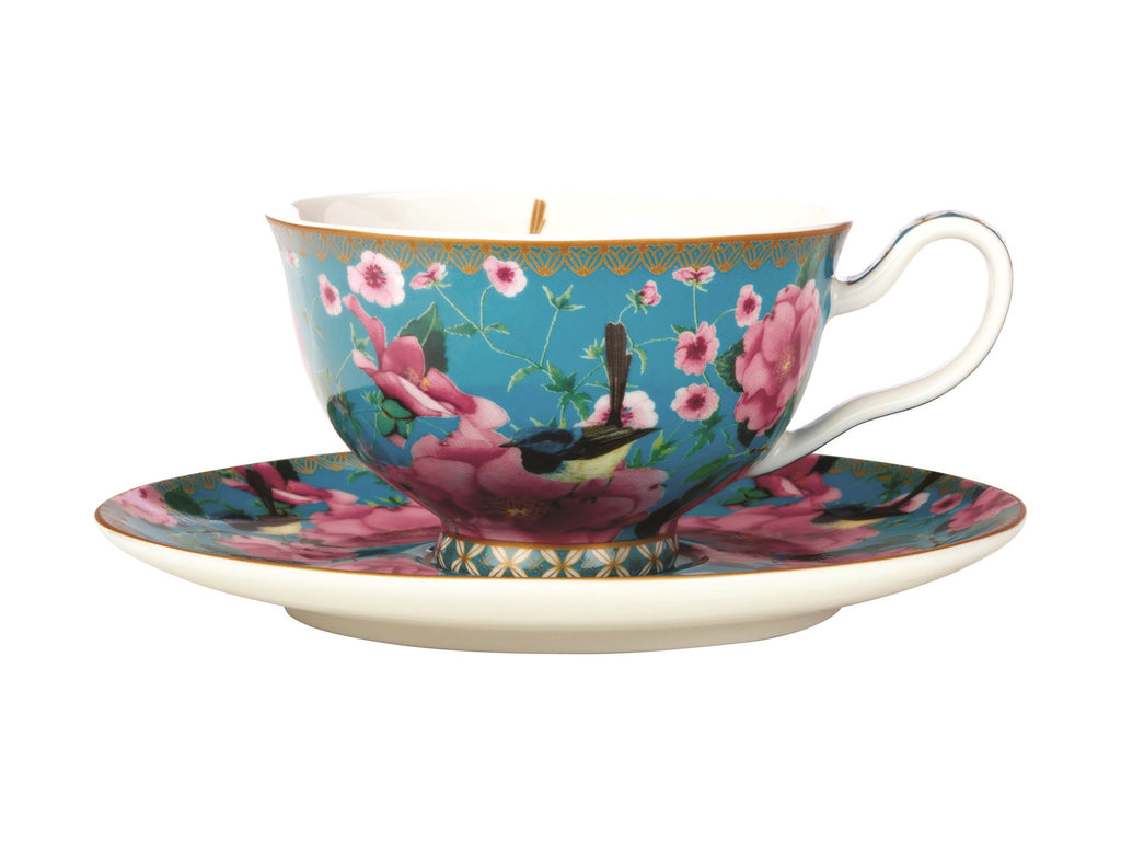 cup/saucer silk aqua – Silk Road Tea