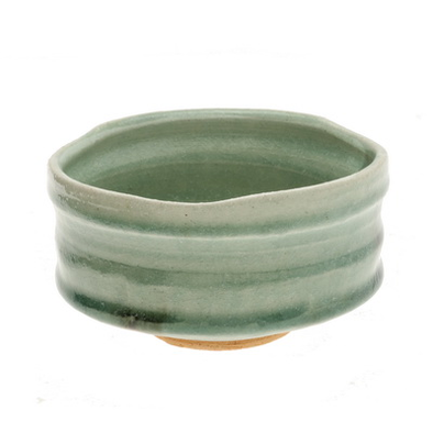 matcha bowl rokuro ash glaze