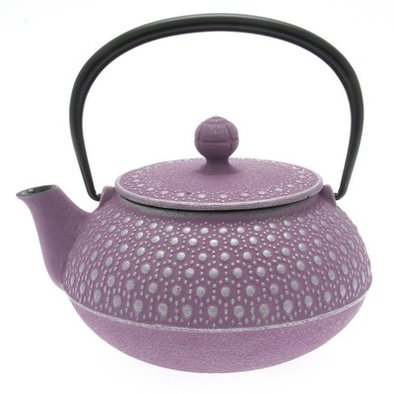 teapot cast iron honeycomb silver/lavender
