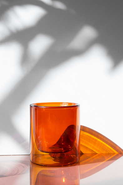 glass double-wall amber 6oz
