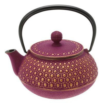 teapot cast iron gold/purple honeycomb